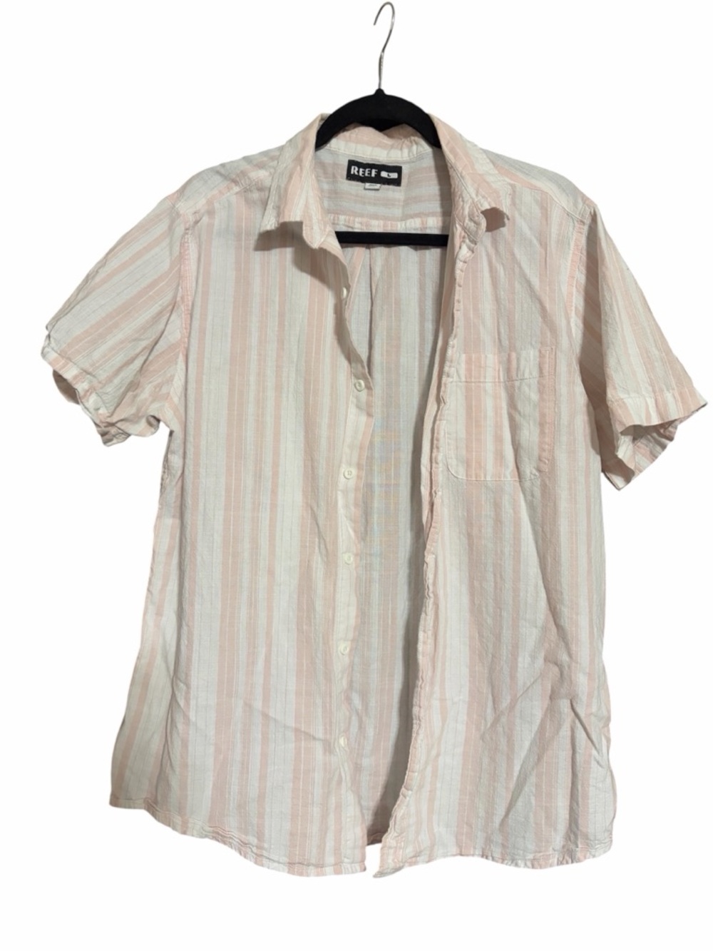 Mens short sleeve button up top size L